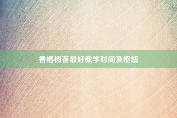 香椿树苗最好教学时间及枢纽